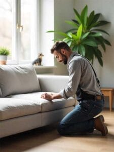 Professionele opvulling van ingezakt zitkussen door specialist aan huis – Meubelreparatie Nederland